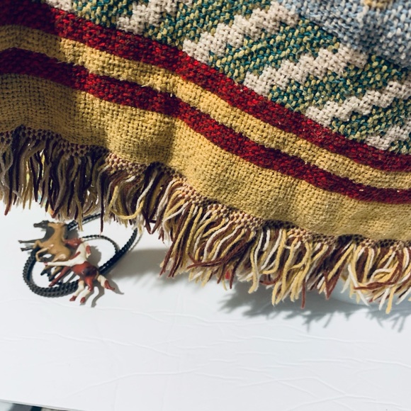 E. Clair Designs vintage fringe woven cotton slouch jacket. Made in Texas - Picture 6 of 12